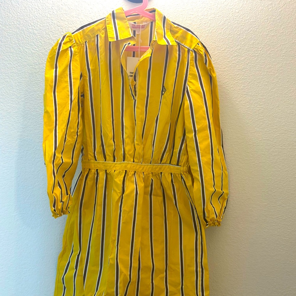 Vibrant Yellow Striped Dress